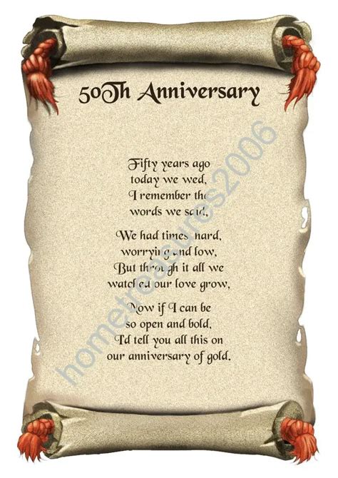 50Th Wedding Anniversary Poems Free ~ 35 Unique DESIGN Ideas for a ...