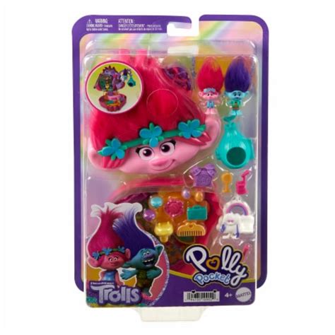 Polly Pocket & DreamWorks Trolls Compact Playset with Poppy & Branch ...