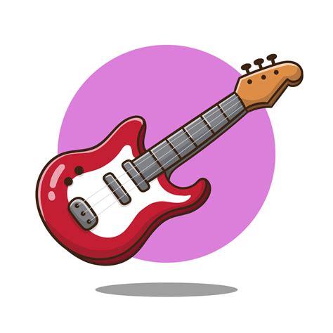 Cartoon vector illustration electric guitar colorful musical instrument ...