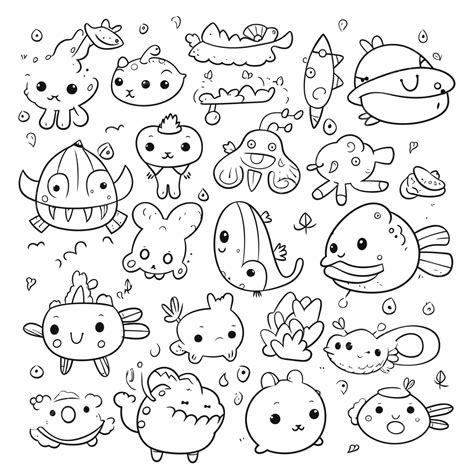 Cute Kawaii Animals Coloring Pages Fox Coloring Pages