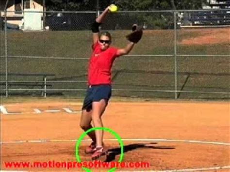 Fastpitch Softball Pitching Front Foot Rotation Into Toe Touch and Heel Plant | Softball ...