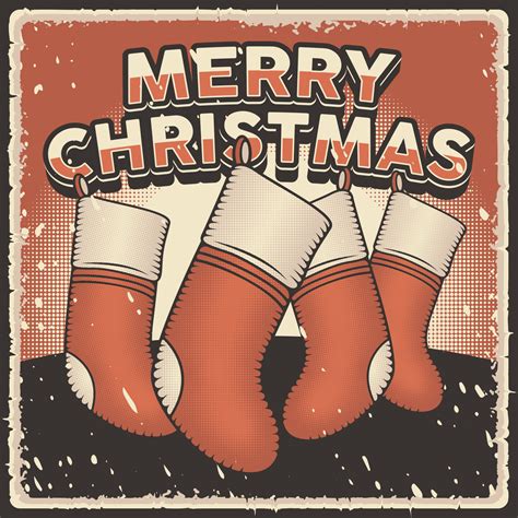 Retro Vintage Merry Christmas Poster 3522078 Vector Art at Vecteezy