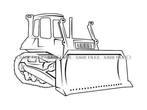 Bulldozer Outline 8 SVG Heavy Equipment Bulldozer Clipart - Etsy