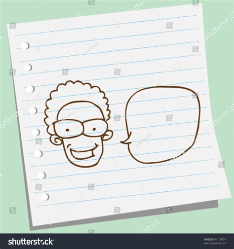 Talking Man'S Head Cartoon Doodle Illustration - 97100876 : Shutterstock