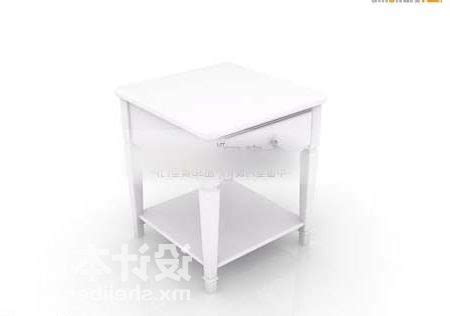 Bedside Table White Painted Free 3d Model - .Max - Open3dModel