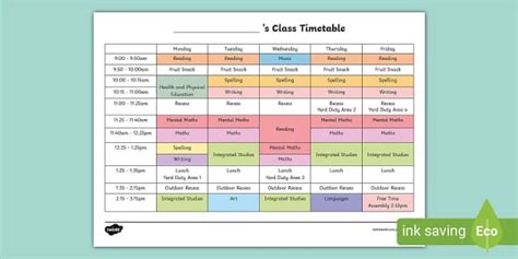 Australian Editable Classroom Schedule Template | Twinkl