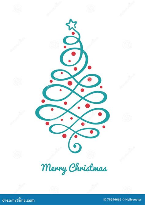 Christmas Tree Made from Loops, Abstract Design Stock Vector - Illustration of celebration ...