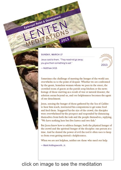 Lent Meditations Conjure Up Lessons and Blessings - Episcopal Relief & Development