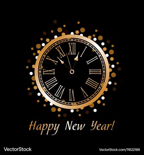 New year clock Royalty Free Vector Image - VectorStock