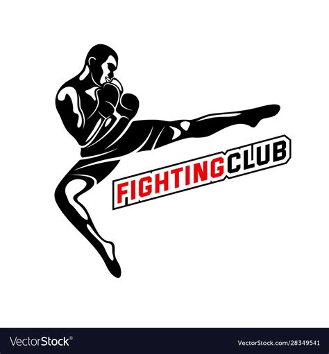 Fight player logo design boxing template Vector Image