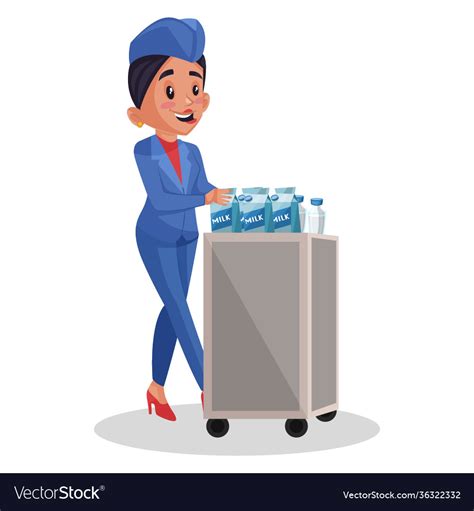 Air hostess cartoon Royalty Free Vector Image - VectorStock