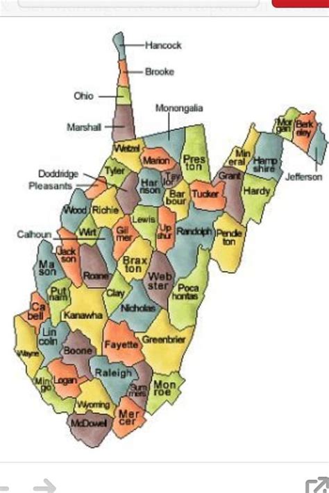 WV map of the counties | West virginia girl, West virginia, Wayne county