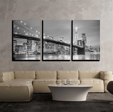 wall26 - York City Downtown Skyline - Canvas Art Wall Decor-16 x24 x3 Panels: Amazon.co.uk: Welcome