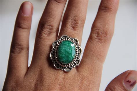 Green Emerald Beryl Ring/green Beryl Faceted Pear Shape | Etsy