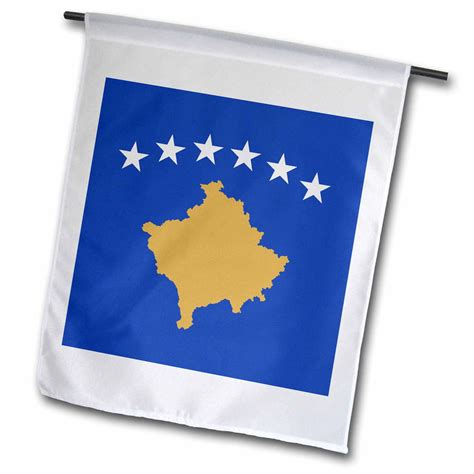 3dRose Flag of Kosovo - Blue with six white stars - gold country shape ...