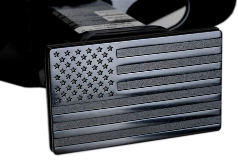 USA American Flag Metal Trailer Hitch Cover (Fits 2" Receivers, Black ...