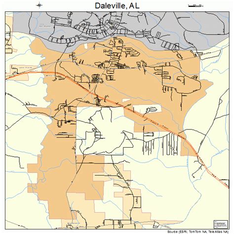 Daleville Alabama Street Map 0119360