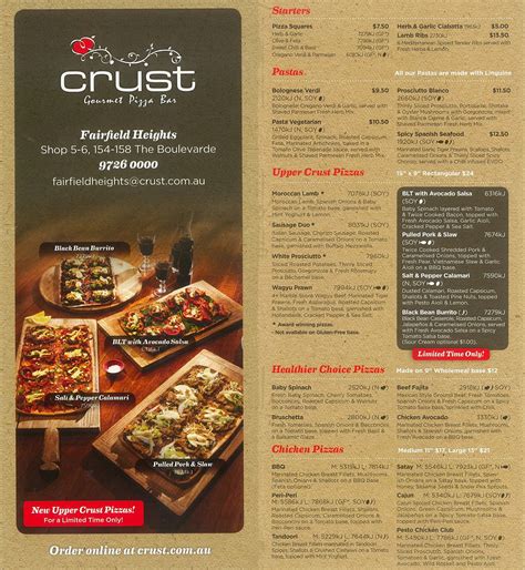 My Local Menu: CRUST Gourmet Pizza Menu