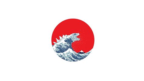 Godzilla Minimalist Wallpaper : Godzilla wallpaper, creature, infographics, running, art and craft.