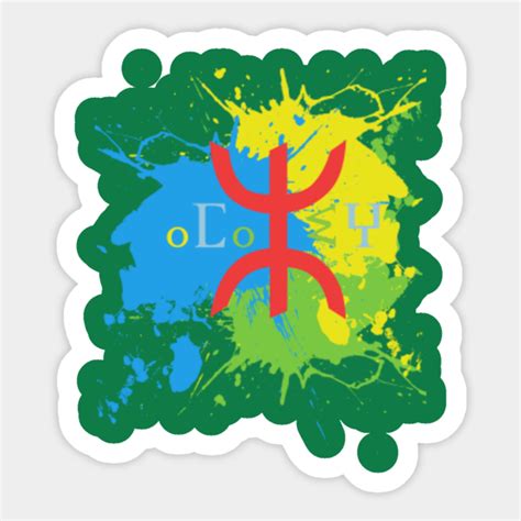 Amazigh Flag Splash Art Design - Amazigh - Sticker | TeePublic