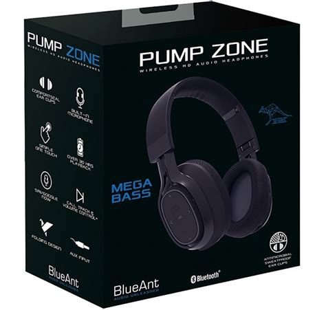 BlueAnt Pump Zone Over Ear HD Wireless Bluetooth Headphones Black PUMP-ZONE-BK