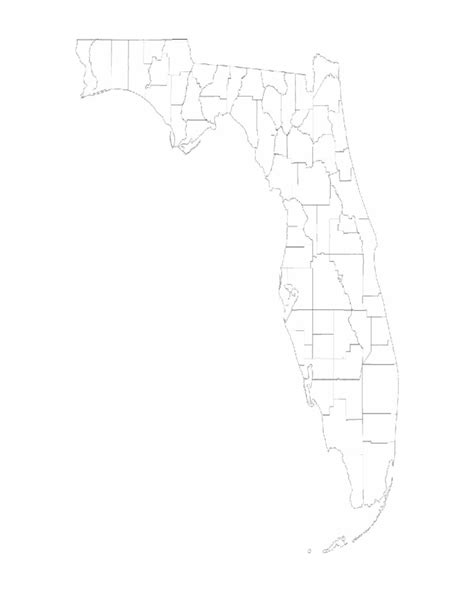 Blank Florida County Map Free Download