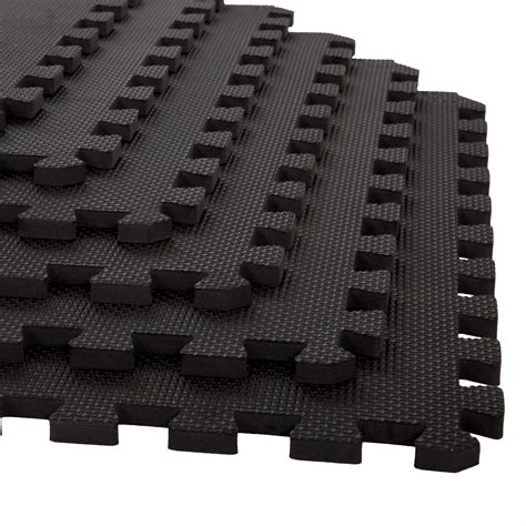 Stalwart Interlocking EVA Foam Mat Floor Tiles, 24 Sq Ft, 6 Pieces, Black - Walmart.com