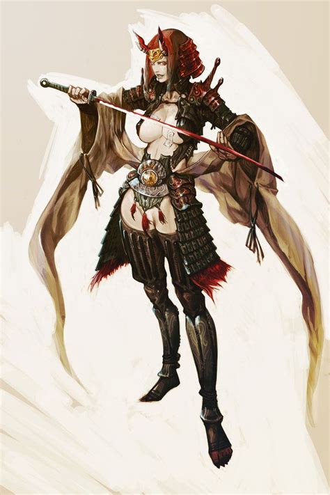 Female warrior/samurai.. and DANG... someone needs better armor ...