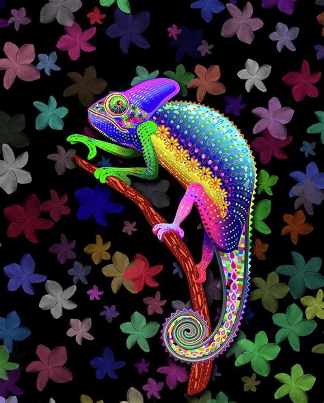 Chameleon Fantasy Rainbow Colors Digital Art by BluedarkArt Lem | Fine Art America