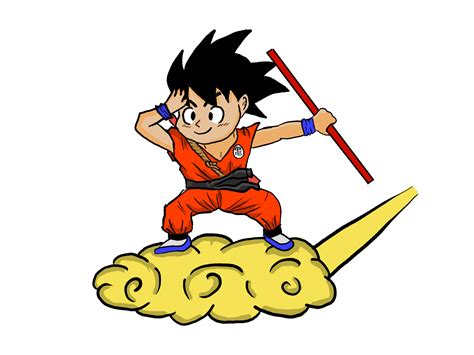 ArtStation - Kid Goku on Flying Nimbus