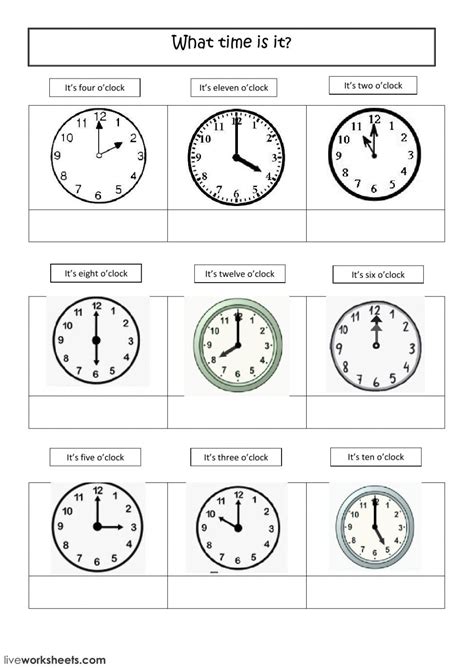 Telling the time online exercise. You can do the exercises online or ...