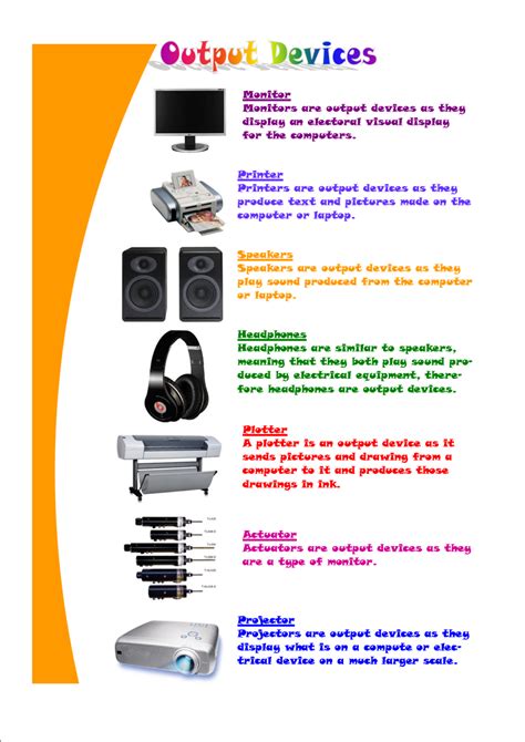 Output Devices Of Computer And Their Functions