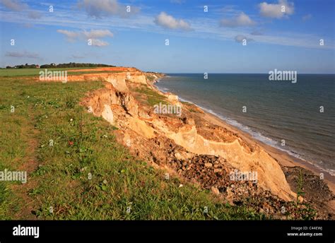 Cliff erosion with landslip on the North Norfolk coast between ...