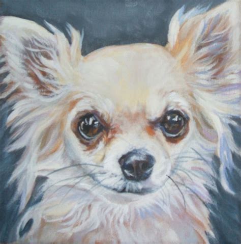 Chihuahua dog art CANVAS print of LA Shepard painting 8x8