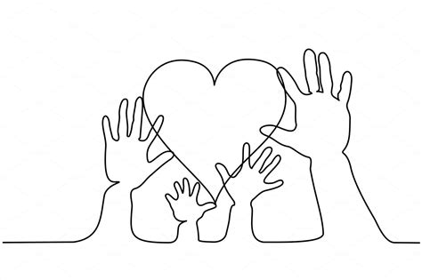 Abstract family hands holding hearts | Family drawing illustration ...