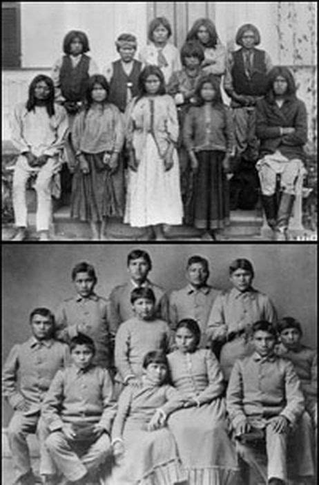 Top: A group of Chiricahua Apache students on their first day at ...