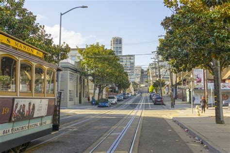 Passengers Enjoy a Ride on a Cable Car in San Francisco,California. Editorial Stock Image ...