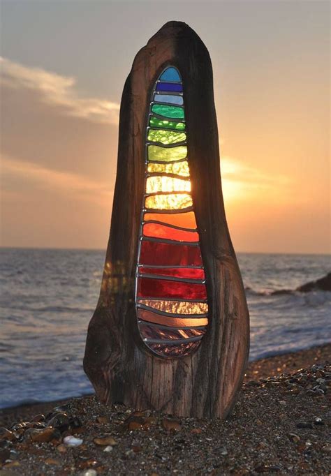 Stained glass obelisk by Louise V Durham, Shoreham-by-Sea, West Sussex ...