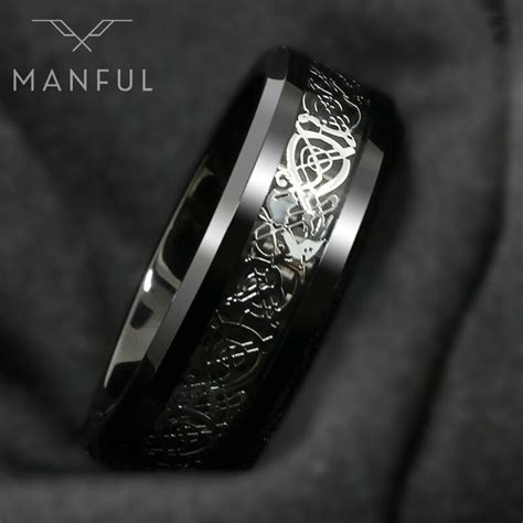 Dragon Pattern Ring Black – ManfulCo