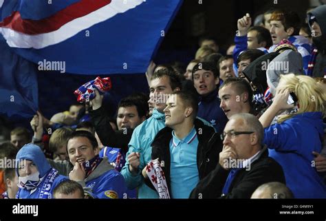 Rangers fans during the Mid-Season Friendly match at Ibrox Stadium ...