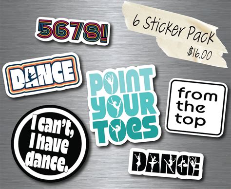 Dance Vinyl Stickers 6 Sticker Pack or Individually 5678 Point Your ...