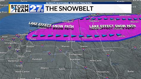 A winter forecast will include lake effect snow. Where is the snowbelt?