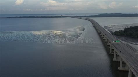 Drone View of a Longest Bridge in Southeast Asia, Located in Brunei ...