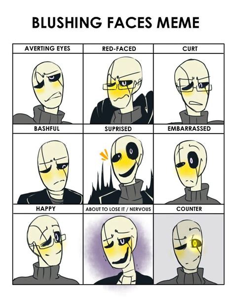 Blushing faces meme (UT) (Bunnymuse on Devianart) Comic Undertale ...