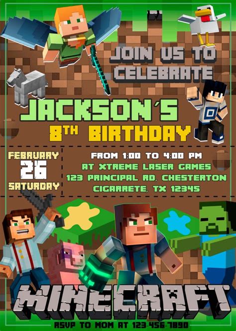 Minecraft Birthday Party Invitation | Fantastic Invite