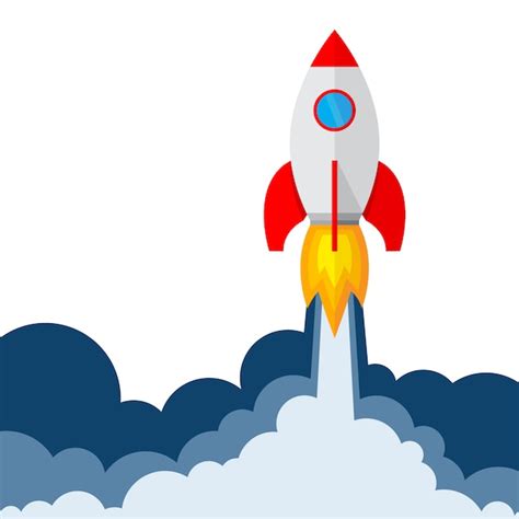 Premium Vector | Rocket launch. illustration.