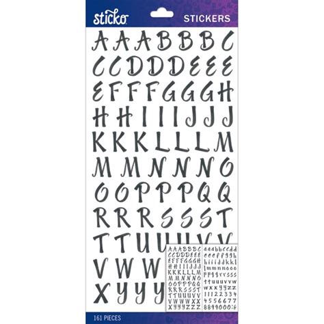 Sticko Alphabet Stickers-Black Brush Small - Walmart.com - Walmart.com