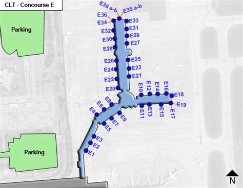 Charlotte Douglas Airport CLT Concourse E Map