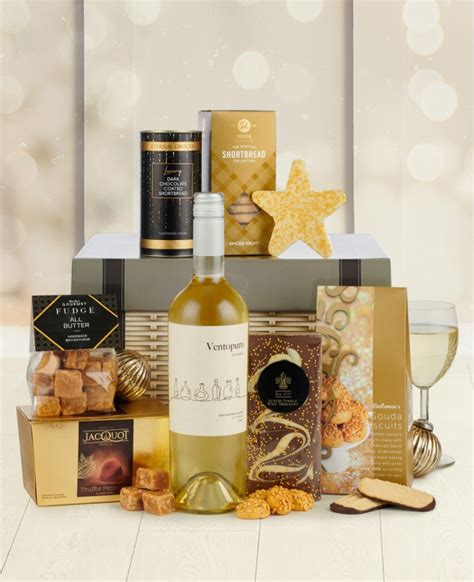 Special Treats with White Wine Gift Hamper