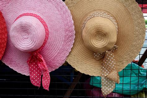 hat, women's hat, fashionable, headwear, straw hat, summer hat, pink, garden, out, nature, close ...